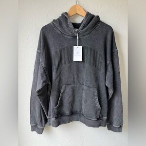 NWT Anine Bing Long Sleeve Loose Hoodie Sweatshirt Medium Black Wash